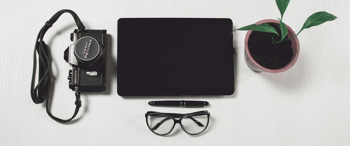 Modern workspace and fitness equipment abstract layout